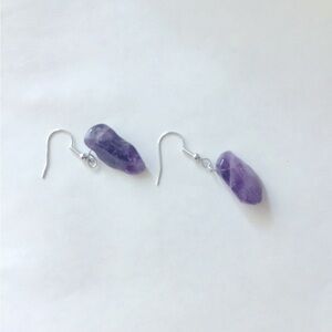Natural purple crystal earrings